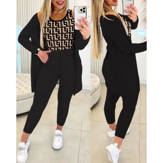 Kadın Uzun Kollu Krep üçlü Takım, 30417