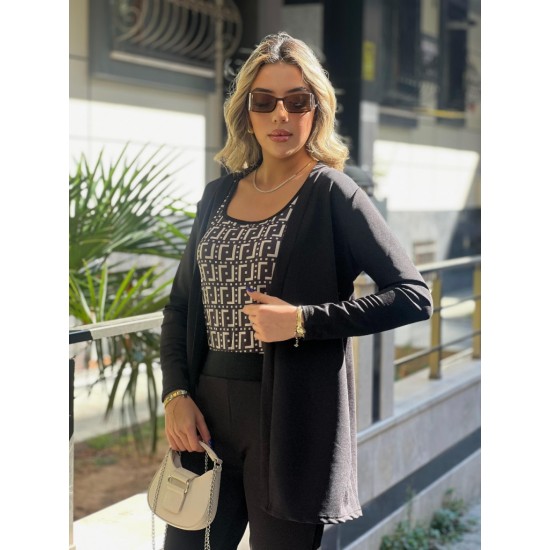 Kadın Uzun Kollu Krep üçlü Takım, 30417