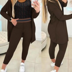 Kadın Uzun Kollu Krep üçlü Takım, 30416