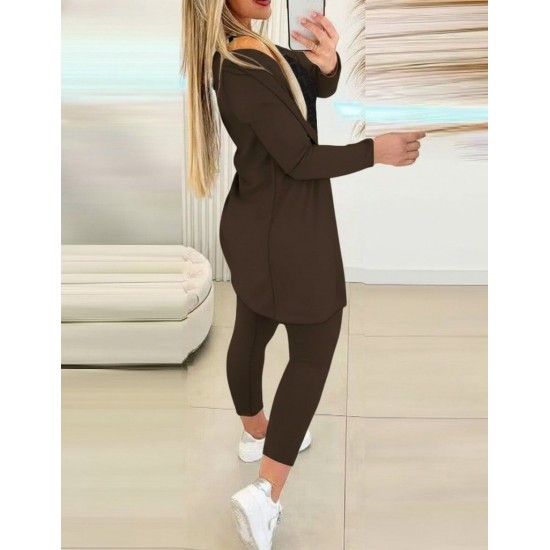 Kadın Uzun Kollu Krep üçlü Takım, 30416