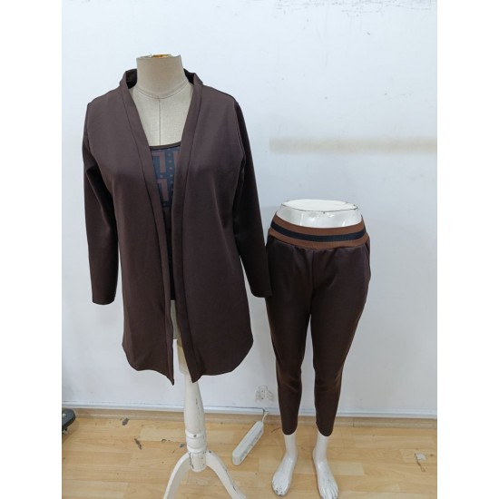 Kadın Uzun Kollu Krep üçlü Takım, 30416