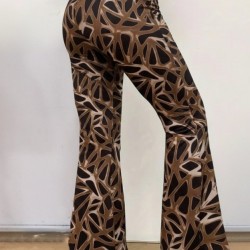 Kadın Yüksek Bel Kamuflaj Desenli Dalgıç Tayt , 30412