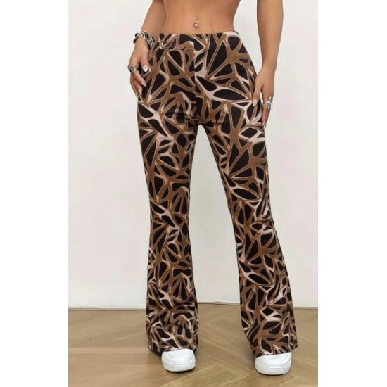 Kadın Yüksek Bel Kamuflaj Desenli Dalgıç Tayt , 30412