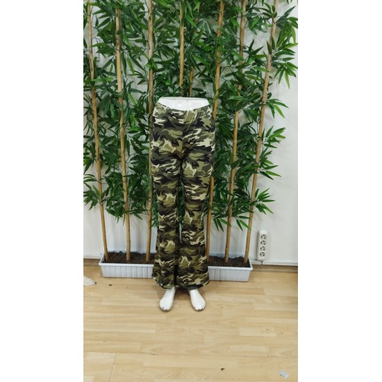 Kadın Yüksek Bel Kamuflaj Desenli Dalgıç Tayt, 30411