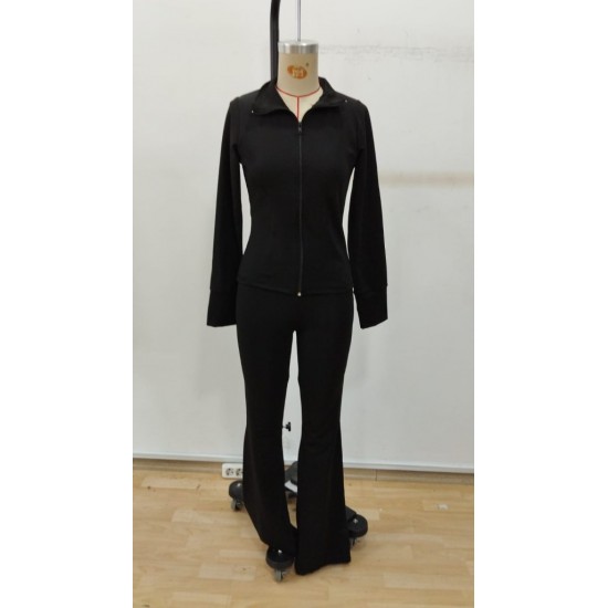 Kadın Uzun Kollu önden Fermuarlı Kısa Dalgıç Bluz Ve Pantolon Ikili Takım, 30420