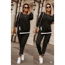 Kadın Uzun Kollu Bisiklet Yaka Yandan Fermuarlı Viskon Iki Iplik Bluz Ve Pantolon Ikili Takım , 30433