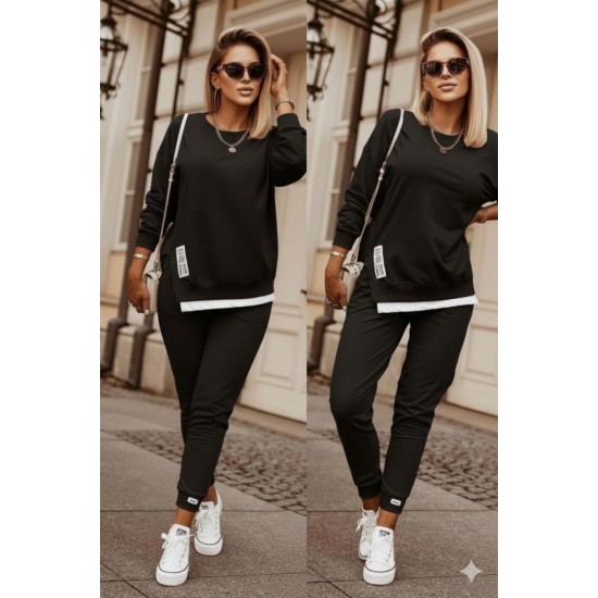 Kadın Uzun Kollu Bisiklet Yaka Yandan Fermuarlı Viskon Iki Iplik Bluz Ve Pantolon Ikili Takım , 30433