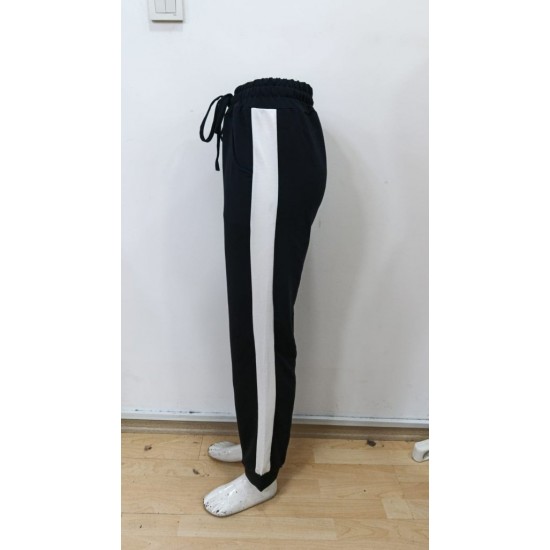 Kadın Yüksek Bel Kuş Gözü Detaylı Bağcıklı Yan şeritli Viskon Iki Iplik Eşofman Altı, 30450