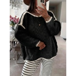 Kadın Uzun Kollu Kayık Yaka Triko Bluz, 30453