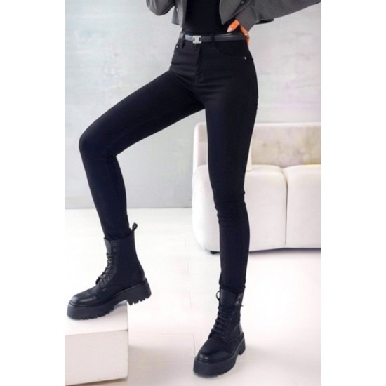 Kadın Yüksek Bel Cepli Kemersiz Kot Pantolon , 30459