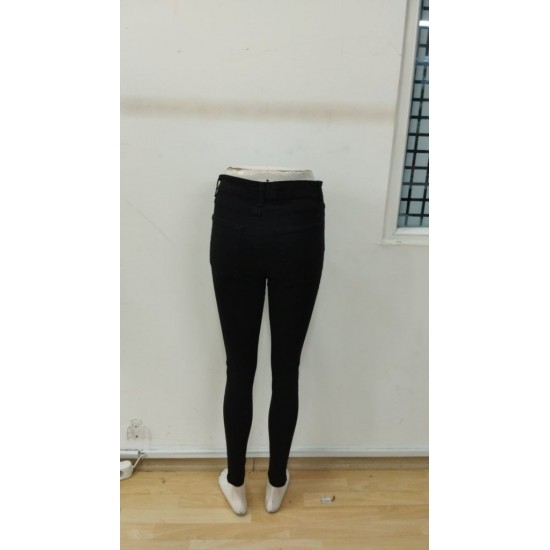 Kadın Yüksek Bel Cepli Kemersiz Kot Pantolon , 30459