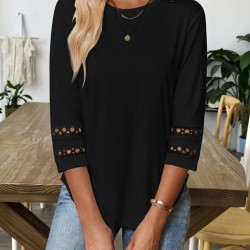 Kadın Uzun Kollu Bisiklet Yaka Truvakar Kollu Viskon Bluz , 30467