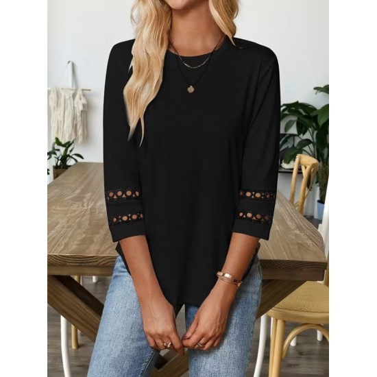 Kadın Uzun Kollu Bisiklet Yaka Truvakar Kollu Viskon Bluz , 30467