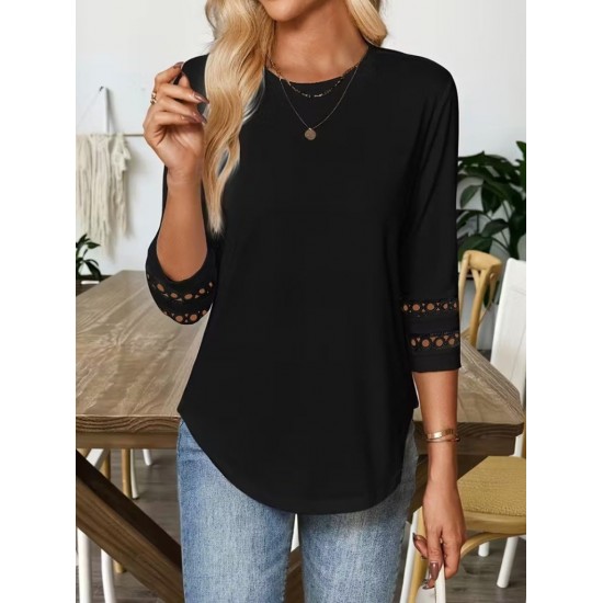 Kadın Uzun Kollu Bisiklet Yaka Truvakar Kollu Viskon Bluz , 30467