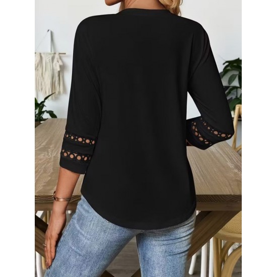 Kadın Uzun Kollu Bisiklet Yaka Truvakar Kollu Viskon Bluz , 30467