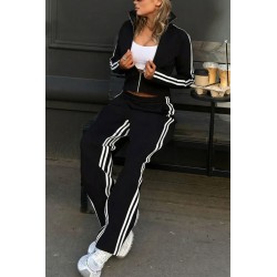 Kadın Uzun Kollu önden Fermuarlı Kısa Viskon Iki Iplik Bluz Ve Pantolon Ikili Takım , 30522