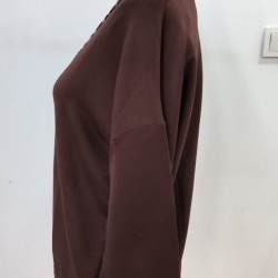 Kadın Uzun Kollu V Yakalı Leopar Detaylı Viskon Iki Iplik Bluz, 30519