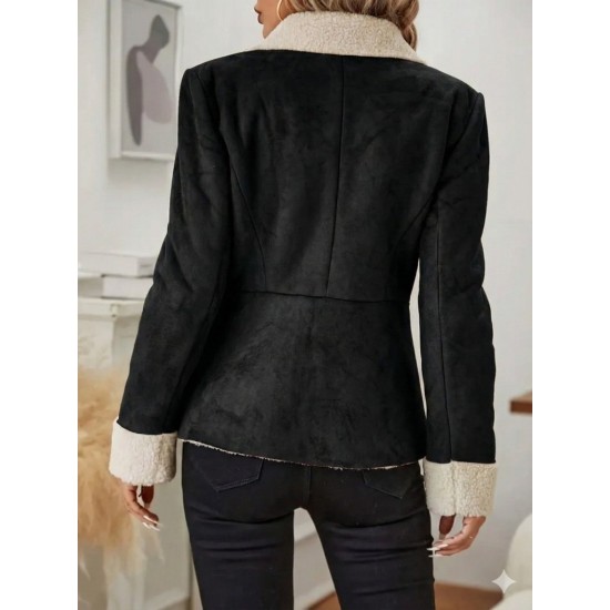 Kadın Uzun Kollu önden Düğmeli Cep Detaylı Kısa Süet Ceket, 30530 Kadın Uzun Kollu önden Düğmeli Cep Detaylı Kısa Süet Ceket, 30530