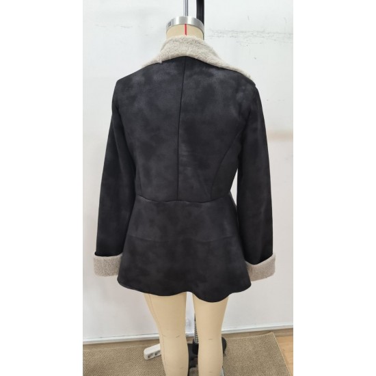 Kadın Uzun Kollu önden Düğmeli Cep Detaylı Kısa Süet Ceket, 30530 Kadın Uzun Kollu önden Düğmeli Cep Detaylı Kısa Süet Ceket, 30530