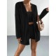 Kadın Uzun Kollu önü Açık şardonlu Kaşkorse Ceket Büstiyer Ve Short üçlü Takım, 30534
