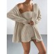 Kadın Uzun Kollu önü Açık şardonlu Kaşkorse Ceket Büstiyer Ve Short üçlü Takım, 30535