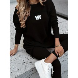 Kadın Uzun Kollu Bisiklet Yaka Nervurlu Viskon Iki Iplik Ve Tayt Pantolon Ikili Takım , 30551