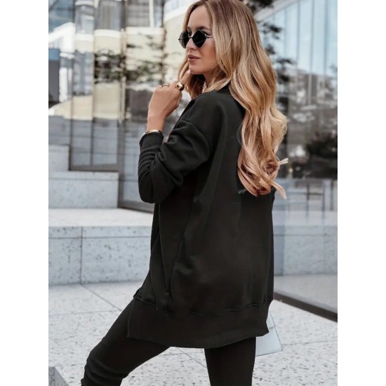 Kadın Uzun Kollu Bisiklet Yaka Nervurlu Viskon Iki Iplik Ve Tayt Pantolon Ikili Takım , 30551