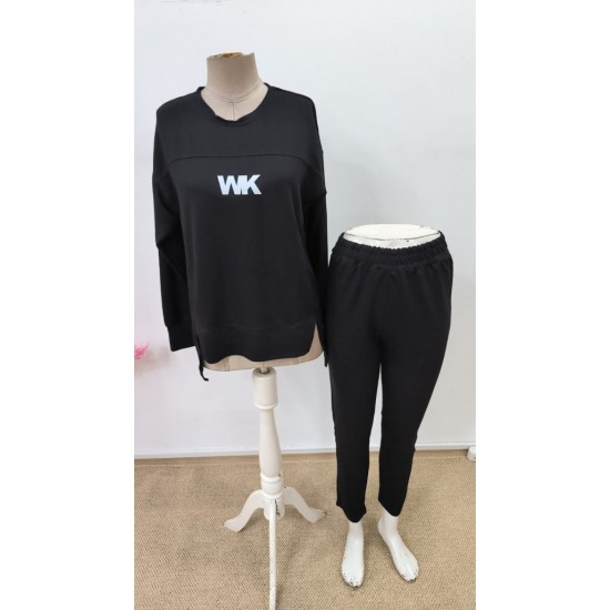 Kadın Uzun Kollu Bisiklet Yaka Nervurlu Viskon Iki Iplik Ve Tayt Pantolon Ikili Takım , 30551