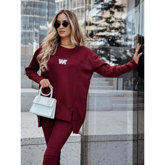 Kadın Uzun Kollu Bisiklet Yaka Nervurlu Viskon Iki Iplik Ve Tayt Pantolon Ikili Takım , 30550