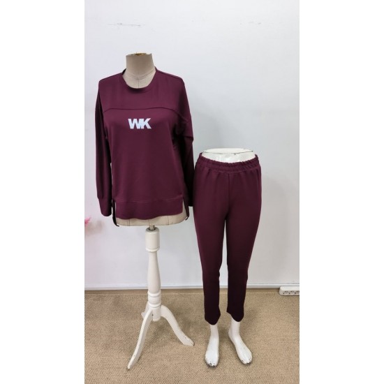 Kadın Uzun Kollu Bisiklet Yaka Nervurlu Viskon Iki Iplik Ve Tayt Pantolon Ikili Takım , 30550