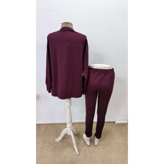 Kadın Uzun Kollu Bisiklet Yaka Nervurlu Viskon Iki Iplik Ve Tayt Pantolon Ikili Takım , 30550