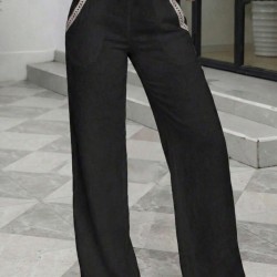 Kadın Yüksek Bel Beli Lastikli Genç Paçalı Ithal Krep Pantolon , 30558 Kadın Yüksek Bel Beli Lastikli Genç Paçalı Ithal Krep Pantolon , 30558