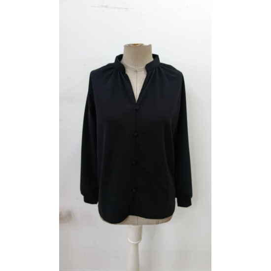 Kadın Uzun Kollu önden Düğmeli Hakim Yaka Ithal Krep Bluz, 30555 Kadın Uzun Kollu önden Düğmeli Hakim Yaka Ithal Krep Bluz, 30555