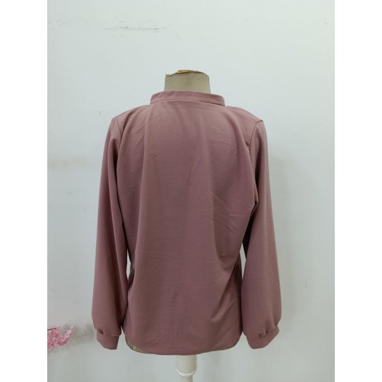 Kadın Uzun Kollu önden Düğmeli Hakim Yaka Ithal Krep Bluz, 30554