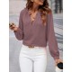 Kadın Uzun Kollu önden Düğmeli Hakim Yaka Ithal Krep Bluz, 30554