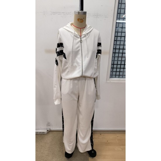 Kadın Uzun Kollu Kapşonlu önü Fermuarlı Leopar Desenli Modal Bluz Ve Pantolon Ikili Takım , 30552