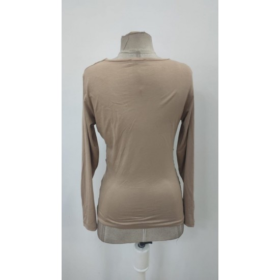 Kadın Uzun Kollu Kruvaze Yaka Yanlardan Büzgülü Viskon Bej Bluz, 30571 Kadın Uzun Kollu Kruvaze Yaka Yanlardan Büzgülü Viskon Bej Bluz, 30571