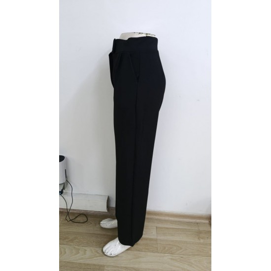 Kadın Yüksek Bel Cepli Cırt Kapama Janjan Krep Pantolon , 30594