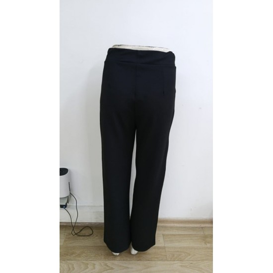 Kadın Yüksek Bel Cepli Cırt Kapama Janjan Krep Pantolon , 30594