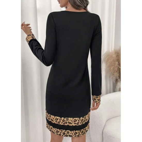 Kadın Uzun Kollu Bisiklet Yaka Mini Ithal Krep Elbise , 30615