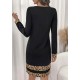 Kadın Uzun Kollu Bisiklet Yaka Mini Ithal Krep Elbise , 30615