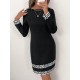 Kadın Uzun Kollu Bisiklet Yaka Mini Ithal Krep Elbise , 30614