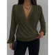 Kadın Uzun Kollu Kruvaze Yaka Sandy Bluz, 30623
