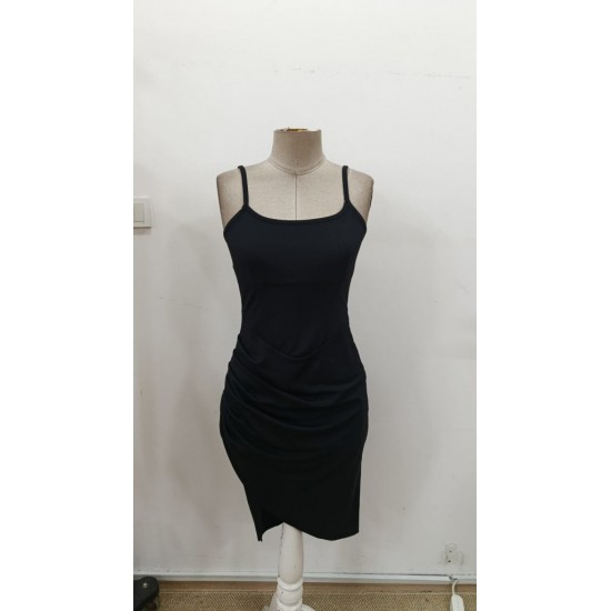 Kadın Ip Askılı Kare Yakalı önden Asimetrik Detaylı Mini Janjan Krep Elbise , 30625 Kadın Ip Askılı Kare Yakalı önden Asimetrik Detaylı Mini Janjan Krep Elbise , 30625