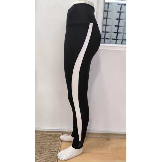 Kadın Yüksek Bel Yan şerit Detaylı Tül Detaylı Dalgıç Pantolon , 30631