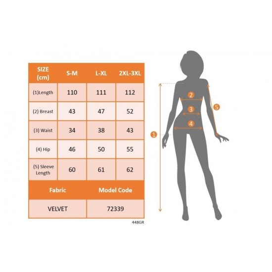 Kadın Uzun Kollu Kruvaze Yakalı Yandan Büzgülü Midi Kadife Elbise , 30655