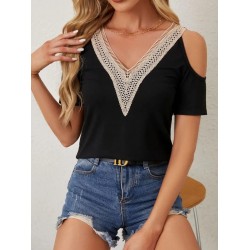 Kadın Omuzlardan Açık V Yakalı Viskon Bluz, 30652 Kadın Omuzlardan Açık V Yakalı Viskon Bluz, 30652