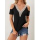Kadın Omuzlardan Açık V Yakalı Viskon Bluz, 30652