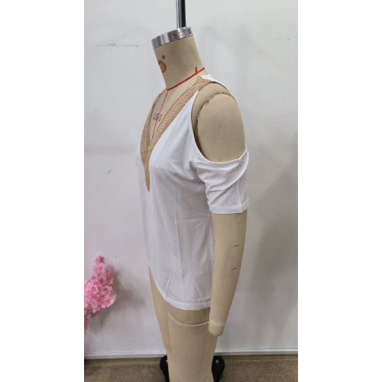 Kadın Omuzlardan Açık V Yakalı Viskon Bluz, 30651