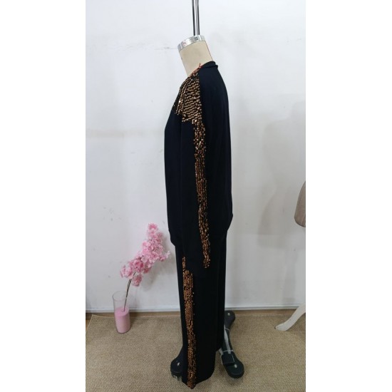 Kadın Uzun Kollu önden Fermuarlı Pulpayet Detaylı Bluz Ve Pantolon Ikili Takım, 30647